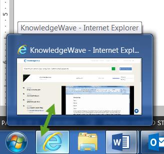 In your Task Bar at the bottom of the screen you will see that the icons for Internet Explorer and for Word are in shaded boxes. This means that these programs are open.