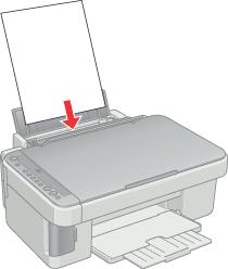 Slide the left edge guide so that it meets the left edge of the paper. Note: Always load paper short edge first into the sheet feeder.