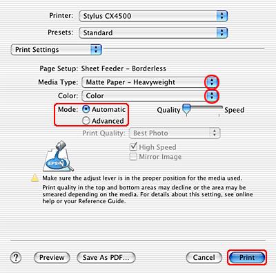 The Copies & Pages settings available are a standard feature of Mac OS X. See your operating system's documentation for details.