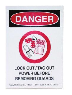 Danger, this tag and lock to be removed only by the person