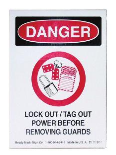 NMC blank red lockout/tagout 015 MIL unrippable vinyl.
