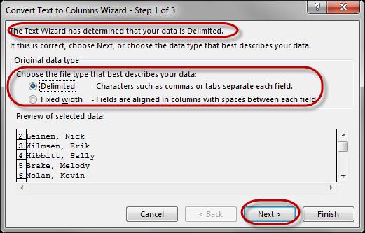 Converting Text to Columns The Text to Columns tool will separate the data contained in one column into two, or more, columns.