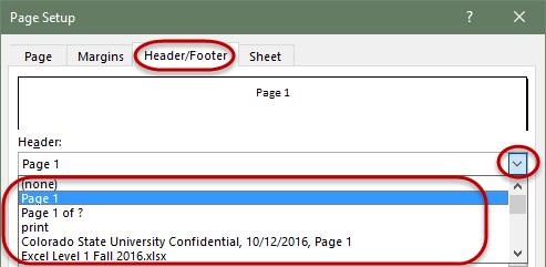 Custom Header/Footer To create a custom header of footer, click on the Custom Header or Custom Footer button.