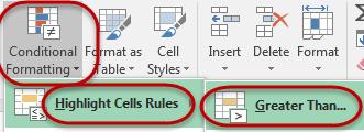 Conditional Formatting Conditional formatting will highlight cells that meet a certain criteria to make them stand out in relation to the other cells within the data that don t meet the criteria.
