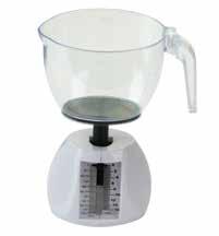 AMERICAN WEIGH SCALES s MV-500 White 72173 Box, 36 per case 814859013308 Peachtree brand, mechanical kitchen scale Opp mechanical scale with 1 1 / 3 measuring cup Capacity & readability 16 oz. / 0.