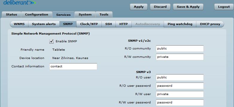 Figure 47 Device Alerts: SNMP Traps and SMTP Configuration SNMP Traps Settings Manager address specify the IP address or hostname of SNMP Trap receiver.