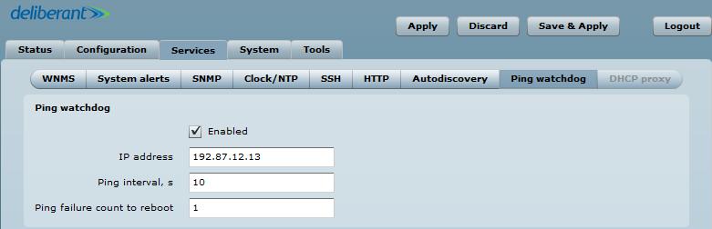 Enable this feature to allow the APC unit discovery within reach of a single multicast packet. Figure 53 Device Autodiscovery Enable device autodiscovery select to enable Autodiscovery function.