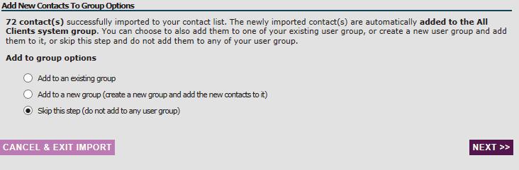 Importing Contacts Step #5 The wizard will show you an import summary. To complete click on the Finish button. You can then see all of your imported contacts in the contact list.