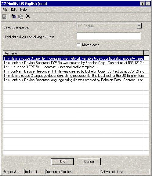 1. In the Resource Editor, right-click a language file and then click Open on the shortcut menu. The Modify dialog appears as shown in the following figure: 2.