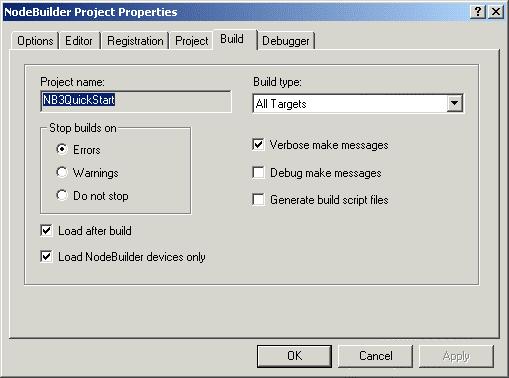 Alternatively, open the Tools menu and then click Options, or click the Project Settings button ( ).