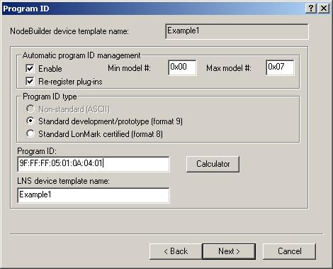Leave Automatic Program ID Management enabled so that whenever the device interface is changed, the program ID model field will automatically be incremented.