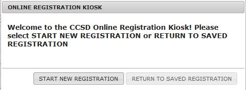 ONLINE REGISTRATION Welcome to CCSD online registration. This is the first step of registering your child for school.