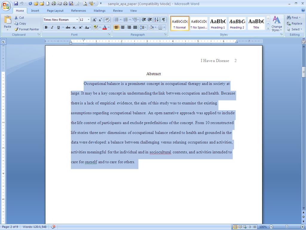 CREATING AN ABSTRACT PAGE: CHECKING THE WORD COUNT. The maximum number of words in an abstract is 0.