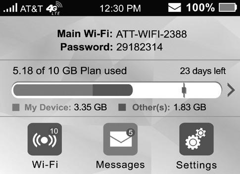 View Your Data Usage You can view estimates of your data usage (not accurate for billing purposes) on the mobile hotspot and the AT&T Wi-Fi Manager home page.
