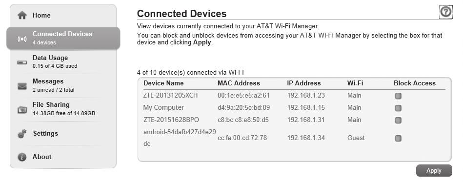 Set Maximum Number of Connected Devices You can connect up to 10 wireless devices to the mobile hotspot. These connections are shared between the mobile hotspot s Main and Guest Wi-Fi networks.