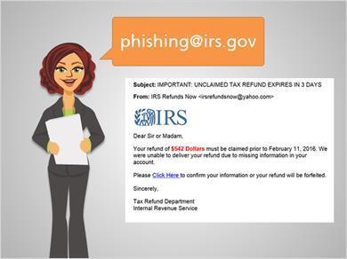 If you encounter a phishing scam imitating an organization you know, you can contact that organization. But remember not to use the contact information in the email.