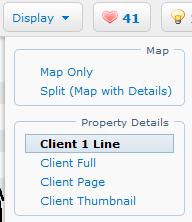 Display Options Your client can change the type of screen display they would like to see in the upper right corner of the portal page.