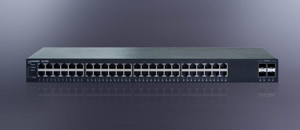 Managed 52-port Gigabit Ethernet switch for high-performance networks 1 IPv6 & IPv4 support for a seamless transition to modern enterprise networking 1 4 x SFP+ (1 or 10 Gigabit) ports for networks