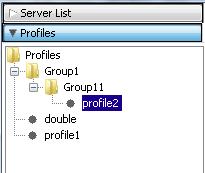 5.2 Tree view 5.2.2 Tree structure (Profiles) Figure 25: Profiles (tree structure) When you select Profiles on the left of the work area, the defined server profiles are displayed.