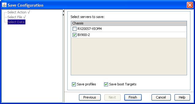 5.4 Wizards 5.4.7.5 Select Data step (Save Configuration wizard) Select Data is the third step in the Save Configuration wizard.