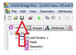 Getting started with the LUSAS Programmable Interface (LPI) Therefore, to save a model, you can type in the LPI command bar: call database.