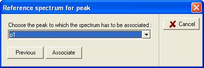 Now, choose the peak to which the spectrum must be associated and press associate to associate them.