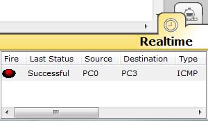 Select the Add Simple PDU tool used to ping devices. Click once on PC0, then once on PC3. The PDU Last Status should show as Successful. Change the IP address of PC3 to 172.16.2.13.