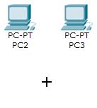 Add the switch by moving the plus sign + below PC2 and PC3 and click once. Connect PC2 to Hub0 by first choosing Connections.