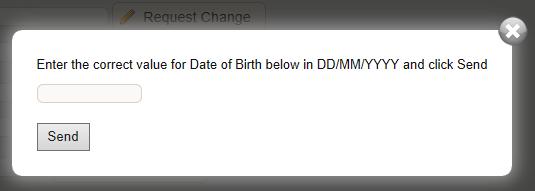 If you need to request that the WEA make changes to the data in these fields, click the Request Change button next
