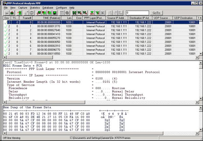 Integrated Packet Data Analysis (PDA) in Realtime PPP Analyzer is an outstanding tool for live monitoring of VoIP traffic.