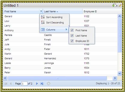 Adjusting Column Width You can adjust the width of a column by clicking the right border of the column header and dragging