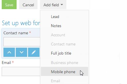 User guide Fig. 239 Adding field into the web form 3. Add all other fields in the same manner. 4. If necessary, customize the added fields (Fig. 240). Fig. 240 Customizing fields of the web form a.