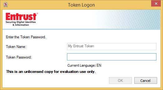 Document Signing Certificate Getting Started Guide 9 In the Token Password field, enter the password that you created for your token.