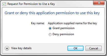 Signing a document 7 If the Request Permission to use a Key dialog appears, select Grant permission to continue.