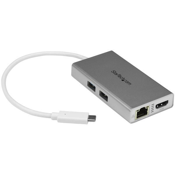 USB-C Multiport Adapter for Laptops - Power Delivery - 4K HDMI - GbE - USB 3.0 - Silver & White Product ID: DKT30CHPDW Expand the connectivity of your USB-C enabled laptop.