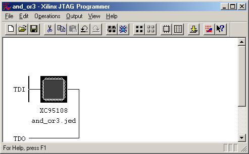 In the JTAG Programmer window, choose Output Cable