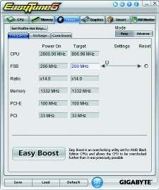 4-3 EasyTune 6 GIGABYTE's EasyTune 6 is a simple and easy-to-use interface that allows users to ine-tune their system settings or do overclock/overvoltage in Windows environment.