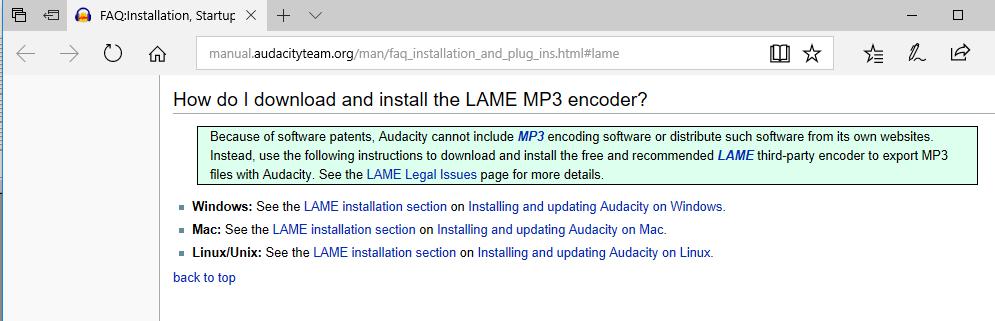 Installing LAME MP3 Library