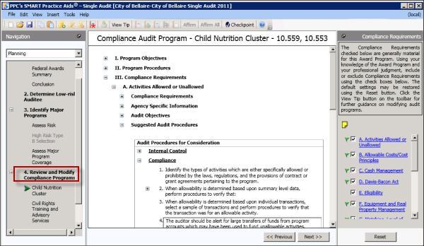 STEP 4 - REVIEW AND MODIFY COMPLIANCE PROGRAMS Step 4 - Review and Modify Compliance Programs The fourth step in completing a Single Audit engagement is to review your compliance programs and make