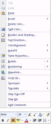 COMPLIANCE AUDIT PROGRAMS PPC Menu in Word: In addition to using the right-click menu, you can use the PPC menu in Word.