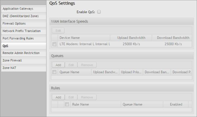 When QoS (Quality of Service, also known as Traffic Shaping ) is enabled, the router will control the flow of Internet traffic according to the user-defined rules.