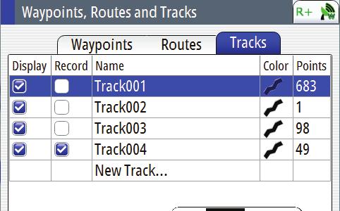 Creating/Editing Tracks 1. To create (or edit) a track, press the MENU key to bring up the quick menu. 2. Scroll to Wpt/Rte/Trk then press ENT. 3.