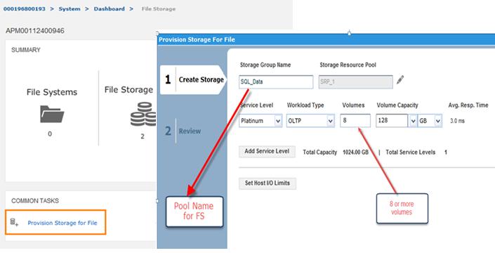 Create a Storage Group (SG): SG is the grouping of devices. The SLO management and masking view controls are at storage group level. Create a Masking View (MV).