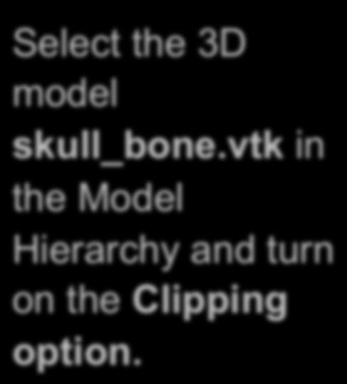 Slicer4 Minute Tutorial: 3D Visualization Select the 3D model skull_bone.