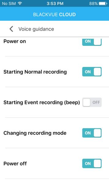 How do I adjust when the camera speaks (voice guidance)? 1. Select BLACKVUE CLOUD. 2.