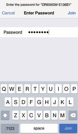 4 Enter the password and press OK. The default password for BlackVue is blackvue. (For ios) 1 2 3 Check if BlackVue's Wi-Fi is enabled.