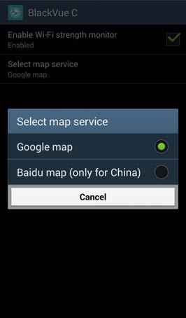 Map Settings You can configure the settings of the map to be used in the application. 1 2 3 Select map service Go to App settings. Press Select map service.