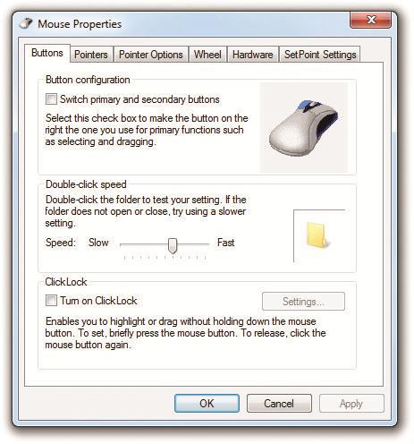 Mice Hot keys enable you to work without a mouse in Windows