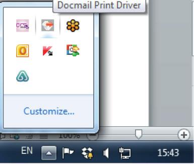 Please note: if you have already used your print driver it may be running in the system tray on the bottom right hand corner of your screen.