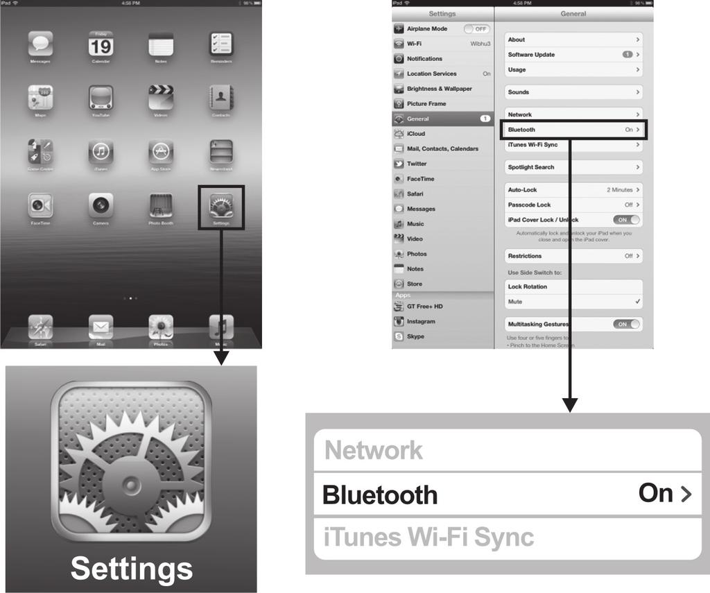 6. In-depth Bluetooth Pairing on ipad 1.